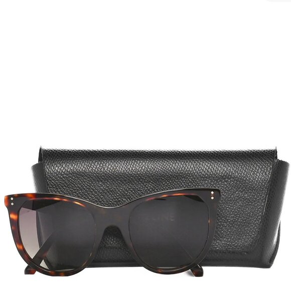 Celine Acetate Cat Eye Sunglasses Tortoise - CL401491 - Picture 1 of 14